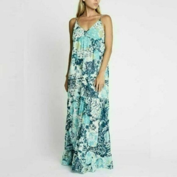 NWT DEBBIE KATZ Talulah Boho Floral Print Cotton Flowy Cover-up Beach Maxi Dress - Picture 5 of 7